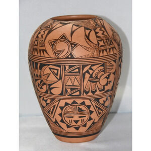 Hopi Sichomovi Pueblo Vase by Potter Nancy Lewis Signed